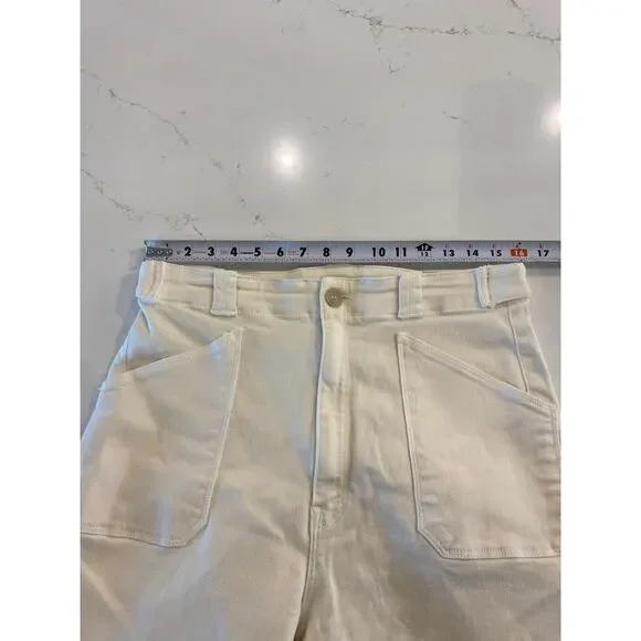 Mother Denim The Elbow Grease‎ Roller Sneak in Antique White Wide Leg size 31
